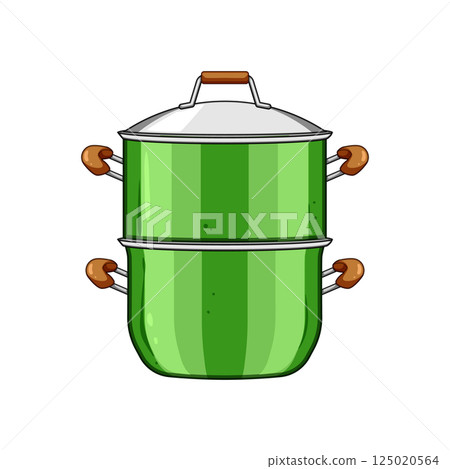 cookware steamer pot cartoon vector illustration 125020564