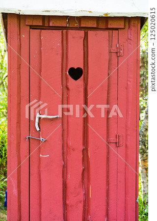 Outdoor toilet door with heart Outdoor toilet door with heart 125020615