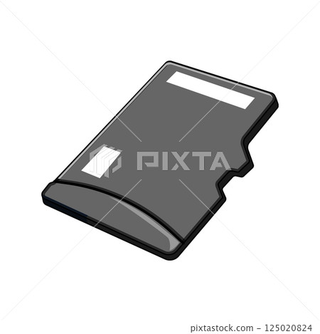 capacity microsd card cartoon vector illustration 125020824