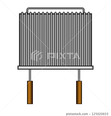 outdoor grill rack cartoon vector illustration 125020833
