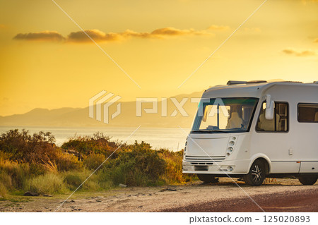 Caravan camping on seacoast Caravan camping on seacoast 125020893