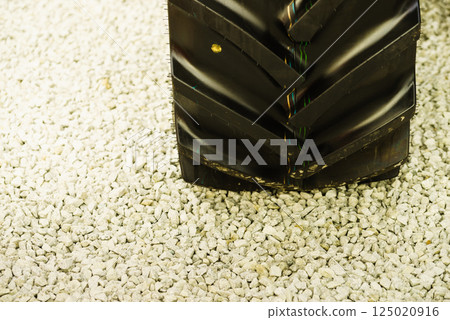 Detailed closeup of rubber tire wheel surface. Detailed closeup of rubber tire wheel surface. 125020916