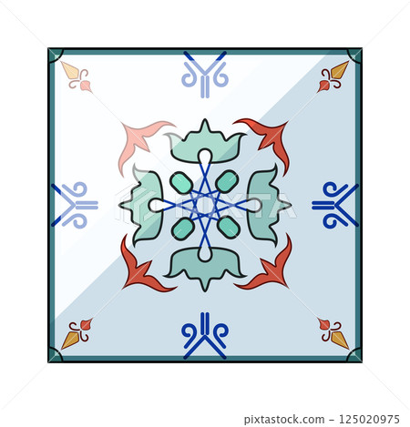 historic azulejos ornament tile cartoon vector illustration historic azulejos ornament tile cartoon vector illustration 125020975