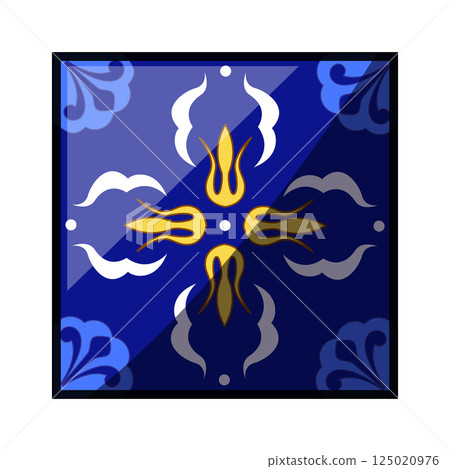 colorful azulejos ornament tile cartoon vector illustration colorful azulejos ornament tile cartoon vector illustration 125020976