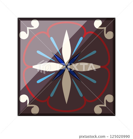 islamic arabic mosaic tile cartoon vector illustration 125020990