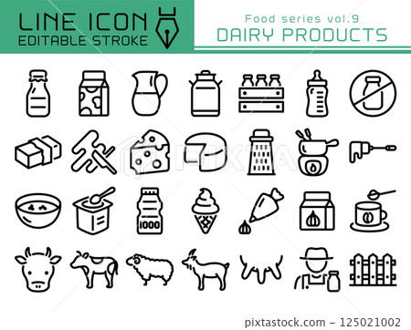 Line Icon 食品系列第9卷 乳製品 125021002