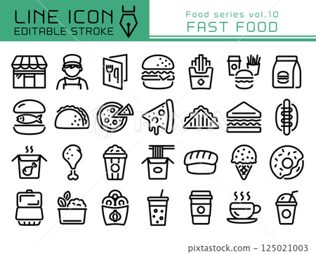 Line Icon Food Series vol.10 Fast Food 125021003
