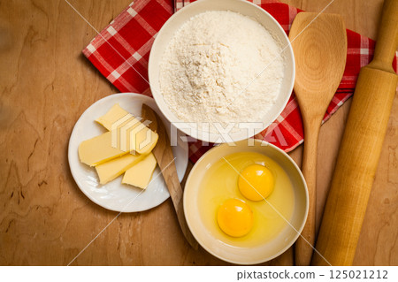 Preparation for baking, bake ingredients. Preparation for baking, bake ingredients. 125021212