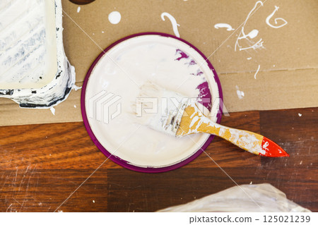 White paint with essentials equipment White paint with essentials equipment 125021239