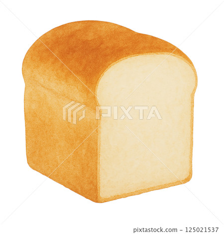 水彩麵包插圖(山形,一塊麵包,白色背景) 水彩麵包插圖(山形,一塊麵包,白色背景) 125021537