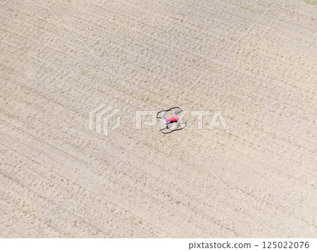 Drone over crop agricultural fields. 125022076