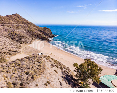 Sea coast landscape in Murcia Spain. Aerial view 125022309