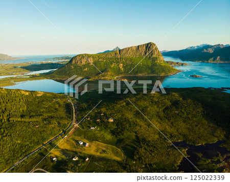 Seascape on Vestvagoy island, Lofoten Norway Seascape on Vestvagoy island, Lofoten Norway 125022339