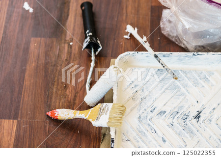 White paint with essentials equipment White paint with essentials equipment 125022355