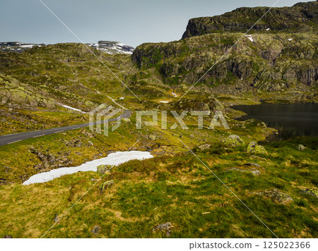 Road and lakes in mountains Norway 125022366