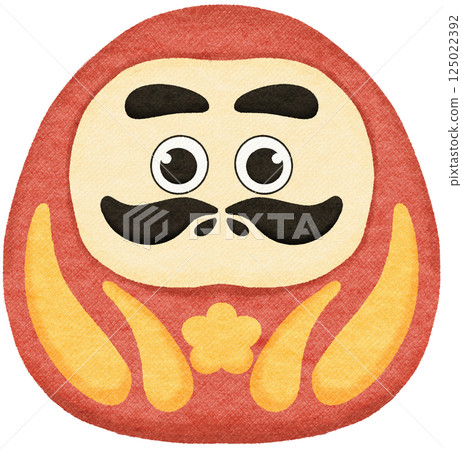 This hand drawn red Daruma Doll This hand drawn red Daruma Doll 125022392