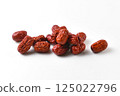 Red jujube on white background, medium wood 125022796