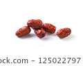 Red jujube on white background, medium wood 125022797