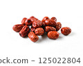 Red jujube, medium jujube wood on white background 125022804
