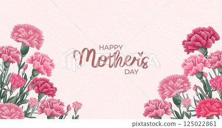 Mother's Day Themed Carnation Illustration 125022861