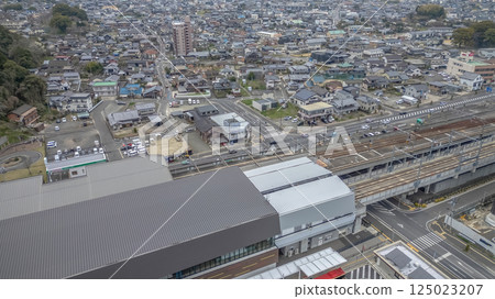 March 26 2025 View of a Modern Train Station and Surrounding Urban Area 125023207