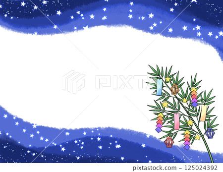 Tanabata bamboo decoration frame 125024392