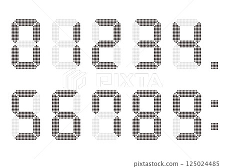 電子顯示板上的數字，黑色 125024485