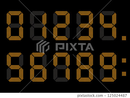 數字顯示板上的數字，橘色 125024487