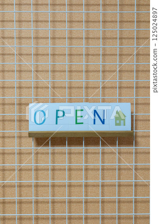Letter card OPEN sign 125024897
