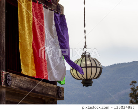 The five-colored curtain at the main hall of Hasedera Temple The five-colored curtain at the main hall of Hasedera Temple 125024985