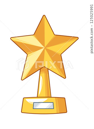 Star golden trophy hand drawn Star golden trophy hand drawn 125025991