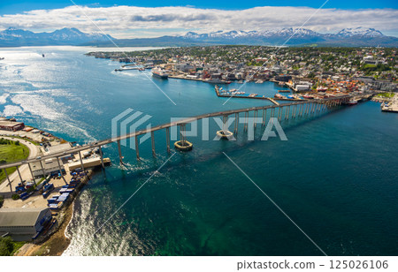 Bridge of city Tromso, Norway 125026106