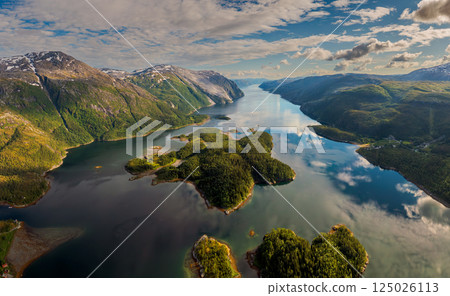 Beautiful Nature Norway aerial photography. 125026113