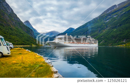 Cruise Liners On Hardanger fjorden Cruise Liners On Hardanger fjorden 125026121