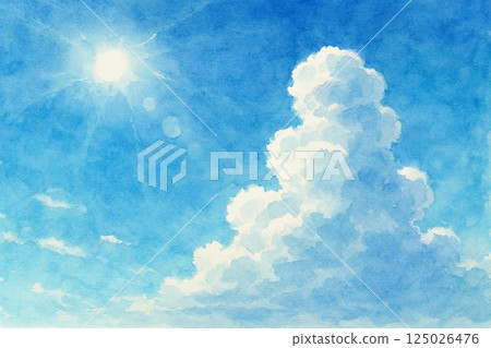 Cumulonimbus clouds, blue sky, image Cumulonimbus clouds, blue sky, image 125026476