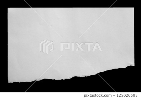 White ripped paper torn edges strips isolated on black background 125026595