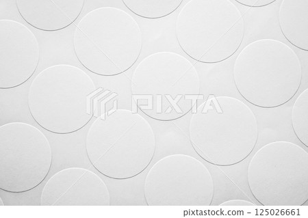 Blank white round paper sticker label background Blank white round paper sticker label background 125026661