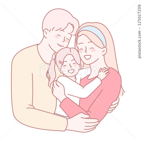 Family Love A Heartfelt Celebration of Embracing Togetherness in a Joyful Moment 125027209
