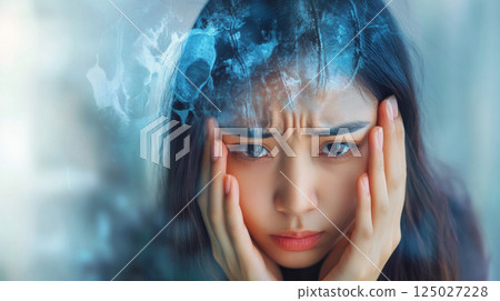 Conceptual Portrait of Mental Health and Emotional Struggle 125027228