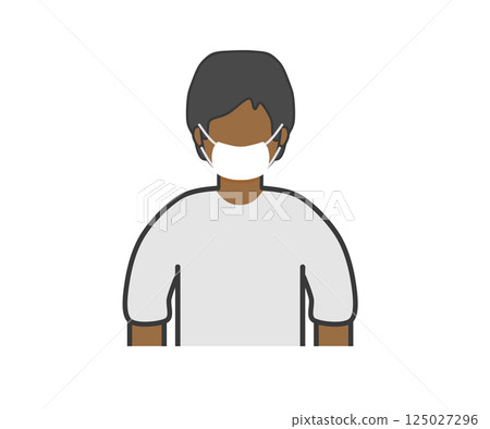 Masked black man in white clothes Masked black man in white clothes 125027296