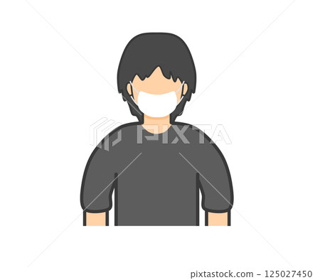 Masked man in black clothes 125027450