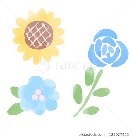 Father's Day Flower Set: Sunflowers, Blue Flowers, Roses 125027463