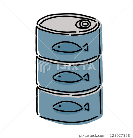 Simple canned fish illustration Simple canned fish illustration 125027538