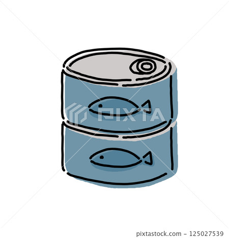 簡單的魚罐頭插畫 簡單的魚罐頭插畫 125027539