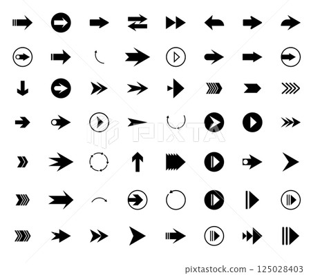 Arrow vector icon set navigation direction symbol collection black 125028403