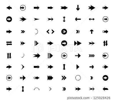 Icon arrow vector set symbol direction black navigation minimal 125028426