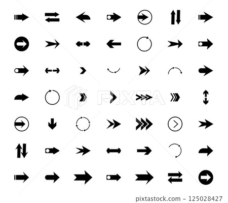 Vector arrow icon direction navigation set symbol black collection 125028427