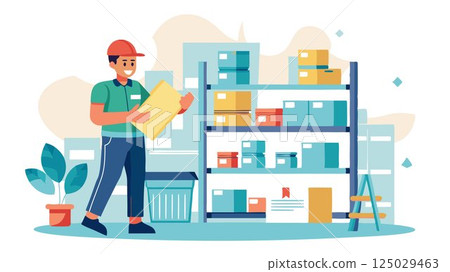 Maintains a clean and organized warehouse environment, including organizing shelves, labeling products, and managing inventory. 125029463