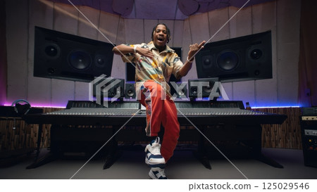 Recording a song in the professional studio, creativity, music industry 125029546