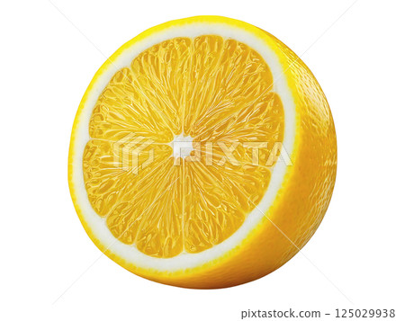 Vibrant close-up of a juicy lemon half, showcasing its bright yellow flesh and textured rind. Perfect for food blogs, recipes, or healthy lifestyle projects. Vibrant close-up of a juicy lemon half, showcasing its bright yellow flesh and textured rind. Perfect for food blogs, recipes, or healthy lifestyle projects. 125029938